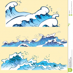 Ocean Waves Drawing Simple Three blue ocean waves stock ...