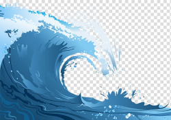 Sea waves , Poster Wind wave Cartoon, Blue waves transparent ...