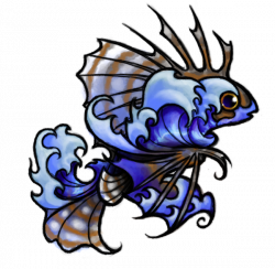 Hawaiian Lionfish and Waves Tattoo Design by Sleepwalks on DeviantArt