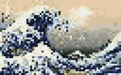 Clipart - Hokusais Great Wave of Kanagawa Pixelized