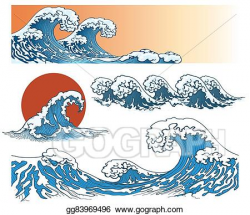 Vector Art - Waves in japanese style. EPS clipart gg83969496 ...