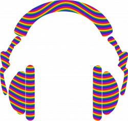 Clipart - Rainbow Waves Headphones