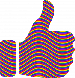 Clipart - Rainbow Waves Thumbs Up