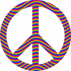 Clipart - Rainbow Waves Peace Sign