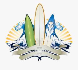 Big Wave Surfing Banner Surfboard Clipart , Png Download ...