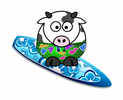 Clipart - Surfer Cow