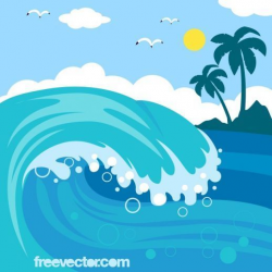 Cartoon Ocean Waves | Wave Vector: | big wave dave logo in ...