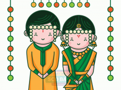 Marathi & Maharashtrian Wedding Invitation Illustration ...