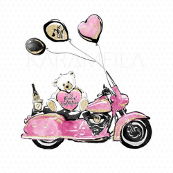 Motorcycle Valentine Clipart, Mixed Couple Clipart, Single ...