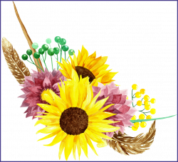 Awesome Watercolor Bouquets Flowers Clipart Wedding For Sunflower ...