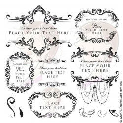 Wedding Vector Clipart - Floral Png Design perfect for that Classic Look,  features Vintage Chandelier Digital Frame - Commercial Use 10020