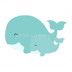 marine life clipart baby shower whale 4 Buttons small 1'' (5-pack) - white