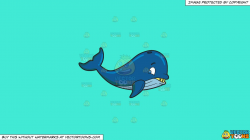 Clipart: A Big Whale on a Solid Turquiose 41Ead4 Background
