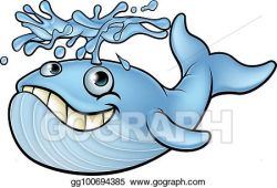 Vector Stock - Whale cartoon character. Stock Clip Art ...