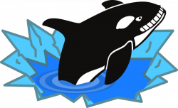 Clipart - Evil Orca Cartoon Looking and Smiling with teeth