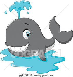 EPS Illustration - Happy cartoon whale. Vector Clipart ...
