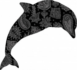 Clipart - Floral Pattern Dolphin