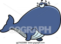 Vector Art - Crying cartoon whale. Clipart Drawing ...