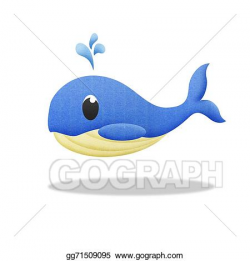 Stock Illustration - Cartoon blue whale is animal in ...