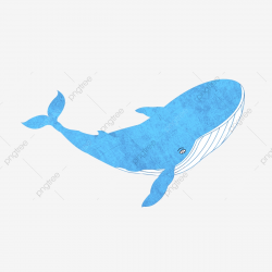 A Blue Swimming Whale Cartoon Element, One, Blue, Swim PNG ...