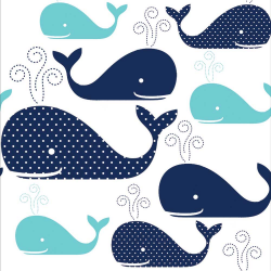 Whimsical Whales Beverage Napkins | Under The Sea & Ocean Theme | Nautical  Party Supplies
