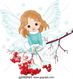Vector Clipart - winter baby fairy . Vector Illustration ...