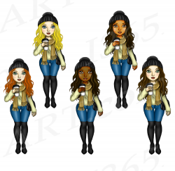 Winter Fashion Clipart, Winter Girls PNG Download