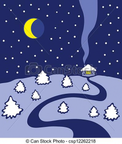 Winter night clipart 6 » Clipart Portal
