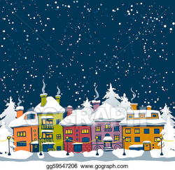 Vector Art - Winter town. Clipart Drawing gg59547206 - GoGraph