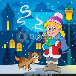 Winter person cartoon image 2 stock vector