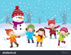 Illustration Of Kids Playing Outdoors In Winter - 338317280 ...
