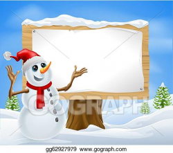 EPS Illustration - Christmas snowman and winter sign. Vector ...