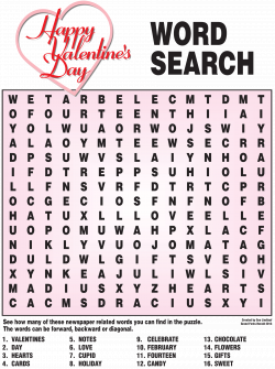 Valentine's Day Word Search – NIE Rocks!
