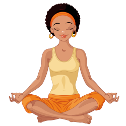 Yoga Lotus position African American Clip art - Practicing yoga ...