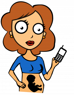 Clipart - Pregnant Lady with Mobile