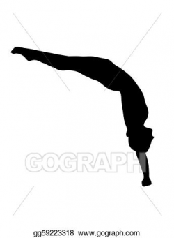 EPS Vector - Woman diving board diver. Stock Clipart ...