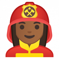 Woman firefighter medium dark skin tone Icon | Noto Emoji People ...