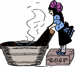 Clipart - Young Lady Doing Laundry