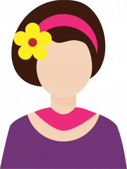 Clipart - Female Avatar With Flower In Hair
