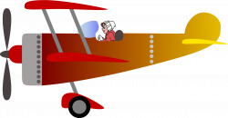Clipart - Biplane 2 with a pilot [woman]