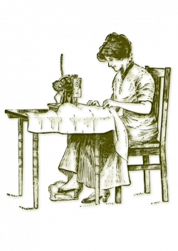 Clipart - Sewing woman vintage
