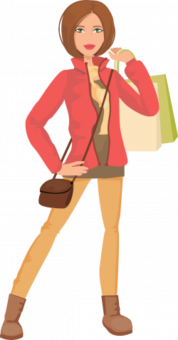 Clipart - Shopping Woman Illustration