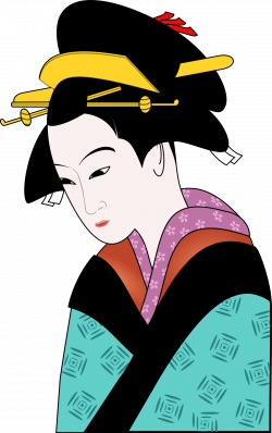 Clipart - Woman in Kimono Simpler