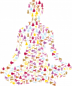 Clipart - Female Yoga Pose Silhouette Fractal No Background