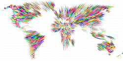 Clipart - Colorful Zoom Motion Blur World Map