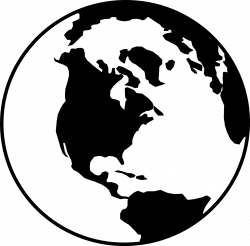 Globe World Earth Black White PNG Image - Picpng