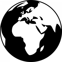 Clipart - Simple globe showing Africa, Asia and Europe in black and ...