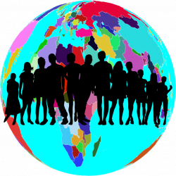 Clipart - Colorful World Globe Human Family