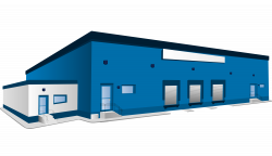 Warehouse Logistics Building Clip art - Blue warehouse 6000*3478 ...