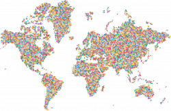 Clipart - Prismatic Hexagonal World Map 2 No Background